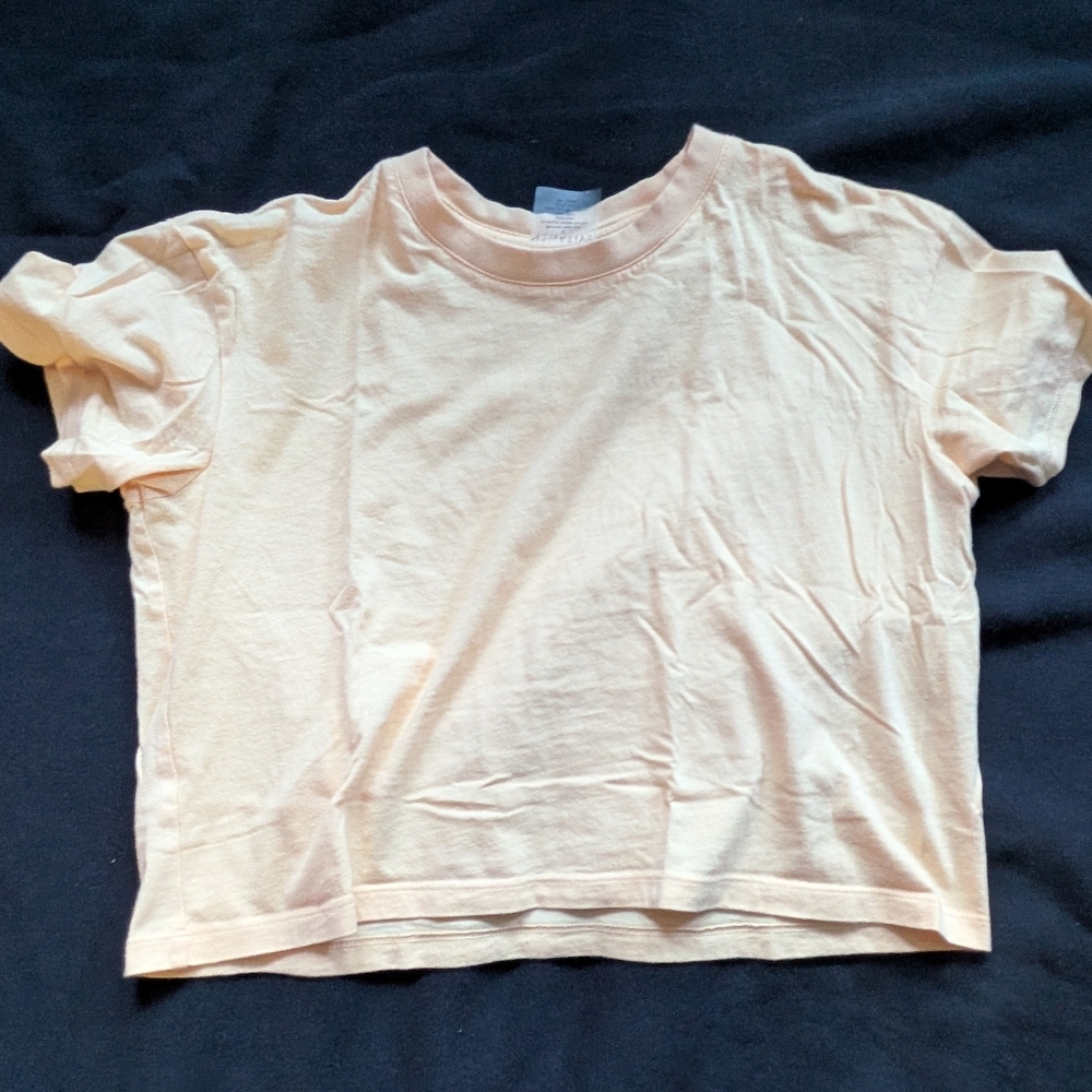 Negative Light Orange Sorbet Cropped Shirt Small
